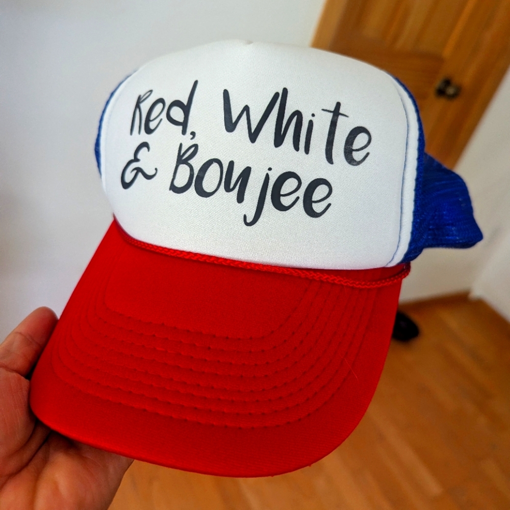 Red, white, blue Trucker hat